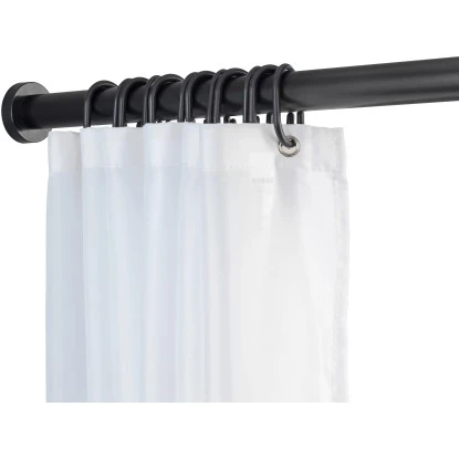 Wenko Teleskop-Duschvorhangstange Luz Ausziehbar Rostfrei 70 Cm - 115 Cm Schwarz 4 Wenko Teleskop-Duschvorhangstange Luz Ausziehbar Rostfrei 70 Cm - 115 Cm Schwarz – Bild 2