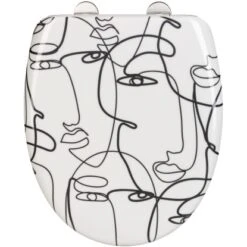 Wenko WC-Sitz Faces Mit Absenkautomatik Weiß-Schwarz