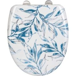 Wenko WC-Sitz Catala Mit Absenkautomatik Weiß-Blau