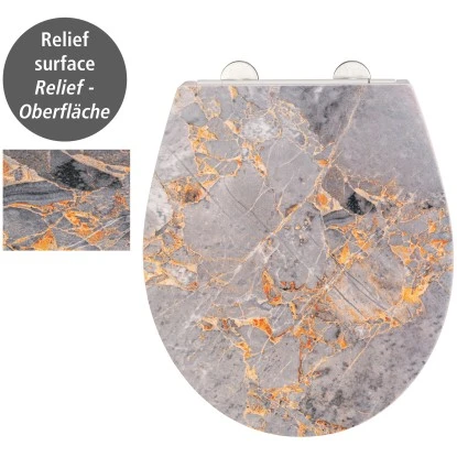 Wenko Premium WC-Sitz Grey Marble Aus Duroplast Mit Absenkautomatik 4 Wenko Premium WC-Sitz Grey Marble Aus Duroplast Mit Absenkautomatik – Bild 2