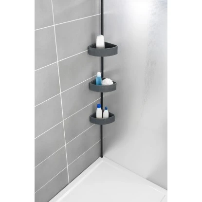 Wenko Teleskop-Eckregal Villata Mit 3 Körben 28 X 20,5 X 275 Cm Schwarz-Grau 4 Wenko Teleskop-Eckregal Villata Mit 3 Körben 28 X 20,5 X 275 Cm Schwarz-Grau – Bild 2