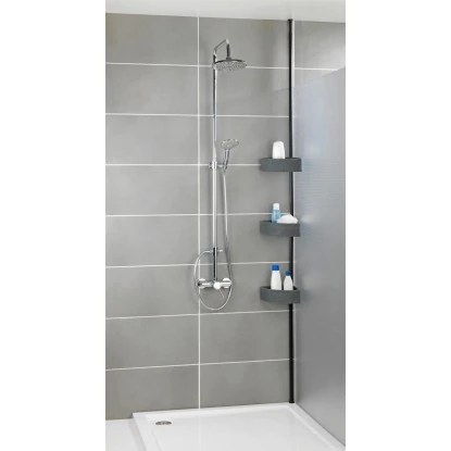 Wenko Teleskop-Eckregal Villata Mit 3 Körben 28 X 20,5 X 275 Cm Schwarz-Grau 5 Wenko Teleskop-Eckregal Villata Mit 3 Körben 28 X 20,5 X 275 Cm Schwarz-Grau – Bild 3