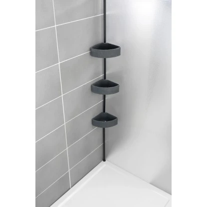 Wenko Teleskop-Eckregal Villata Mit 3 Körben 28 X 20,5 X 275 Cm Schwarz-Grau 14 Wenko Teleskop-Eckregal Villata Mit 3 Körben 28 X 20,5 X 275 Cm Schwarz-Grau – Bild 12