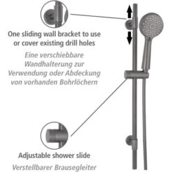Wenko Brauseset Young 66 Cm Gunmetal Grey -Wenko 4008838401880 1068 AI 01