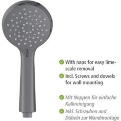 Wenko Brauseset Young 66 Cm Gunmetal Grey -Wenko 4008838401880 1068 AI 11