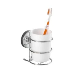 Wenko Vacuum-Loc Zahnputzbecher Milazzo Chrom-Weiß -Wenko 417830 1068 picture 4