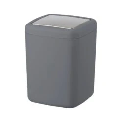 Wenko Schwingdeckeleimer Barcelona S Anthrazit 3 L Kunststoff (TPE) 15 X 20 X 15