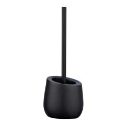 Wenko WC-Garnitur Badi Keramik Silikonborsten 13,5 X 38 X 13,5 Cm Schwarz