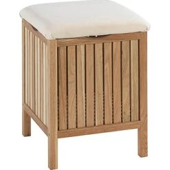 Wenko Bad- & Wohnhocker Norway Mit Wäschesammler Braun