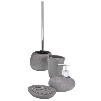 Wenko Zahnputzbecher Pebble Stone Grey Polyresin 5 Wenko Zahnputzbecher Pebble Stone Grey Polyresin – Bild 3