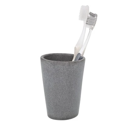 Wenko Zahnputzbecher Pebble Stone Grey Polyresin 4 Wenko Zahnputzbecher Pebble Stone Grey Polyresin – Bild 2