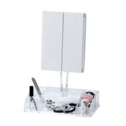 Wenko LED-Standspiegel Mit Organizer Fanano Kunststoff 34.5 X 39 X 16.5 Cm Weiß -Wenko 59429 sb freisteller de 03