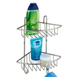 Wenko Badeckregal Milano 2 Haken/2 Ablagen Chrom Satiniert