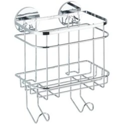 Wenko Turbo-Loc Wandkorb Mit Haken Edelstahl Glänzend