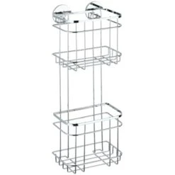 Wenko Turbo-Loc Wandregal 2 Etagen Edelstahl Glänzend