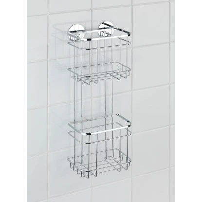 Wenko Turbo-Loc Wandregal 2 Etagen Edelstahl Glänzend 6 Wenko Turbo-Loc Wandregal 2 Etagen Edelstahl Glänzend – Bild 4