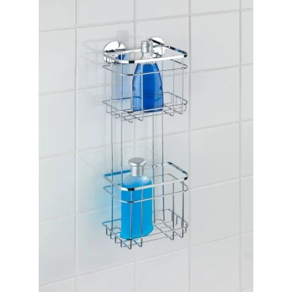 Wenko Turbo-Loc Wandregal 2 Etagen Edelstahl Glänzend 8 Wenko Turbo-Loc Wandregal 2 Etagen Edelstahl Glänzend – Bild 6