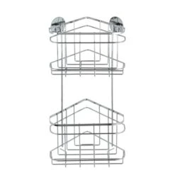 Wenko Turbo-Loc Eckregal 2 Etagen Edelstahl Glänzend