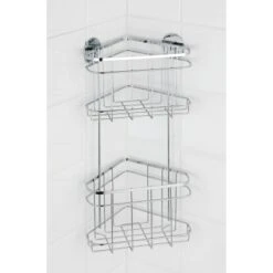 Wenko Turbo-Loc Eckregal 2 Etagen Edelstahl Glänzend 10 Wenko Turbo-Loc Eckregal 2 Etagen Edelstahl Glänzend -Wenko 655230 1068 picture 5