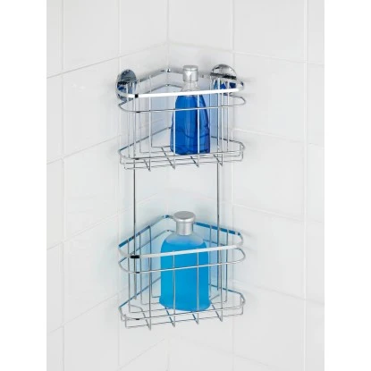 Wenko Turbo-Loc Eckregal 2 Etagen Edelstahl Glänzend 7 Wenko Turbo-Loc Eckregal 2 Etagen Edelstahl Glänzend – Bild 5