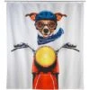 Wenko Duschvorhang Biker Dog 180 Cm X 200 Cm -Wenko 655452 1068 picture 1