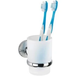 Wenko Zahnputzbecher Cuba Inkl. Halterung Chrom-Weiß -Wenko 67100 sb freisteller de 01