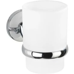 Wenko Zahnputzbecher Cuba Inkl. Halterung Chrom-Weiß