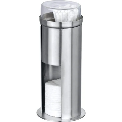 Wenko Wattepad- & Ohrstäbchenhalter Firenze Silber Matt 18cm X 7,5 Cm X 7,5 Cm 4 Wenko Wattepad- & Ohrstäbchenhalter Firenze Silber Matt 18cm X 7,5 Cm X 7,5 Cm – Bild 2