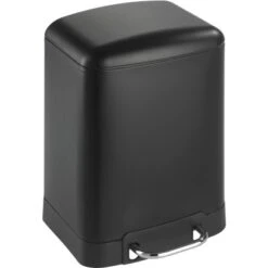 Wenko Treteimer Studio Easy-Close Schwarz 6 L 32 Cm X 23 Cm X 22,5 Cm