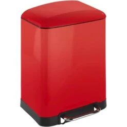 Wenko Treteimer Studio Easy-Close Rot 6 L 32 Cm X 23 Cm X 22,5 Cm