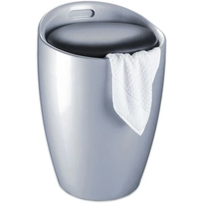 Wenko Badhocker Candy Mit Abnehmbarem Wäschesack Kunststoff 20 L Silber 4 Wenko Badhocker Candy Mit Abnehmbarem Wäschesack Kunststoff 20 L Silber – Bild 2