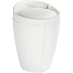 Wenko Hocker Candy White Lederoptik 50,5 Cm X 36 Cm X 36 Cm