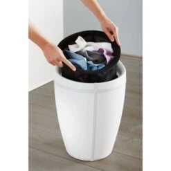 Wenko Hocker Candy White Lederoptik 50,5 Cm X 36 Cm X 36 Cm -Wenko 679627 1068 4