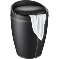 Wenko Hocker Candy Black Lederoptik 50,5 Cm X 36 Cm X 36 Cm 7 Wenko Hocker Candy Black Lederoptik 50,5 Cm X 36 Cm X 36 Cm -Wenko 679630 1068 2