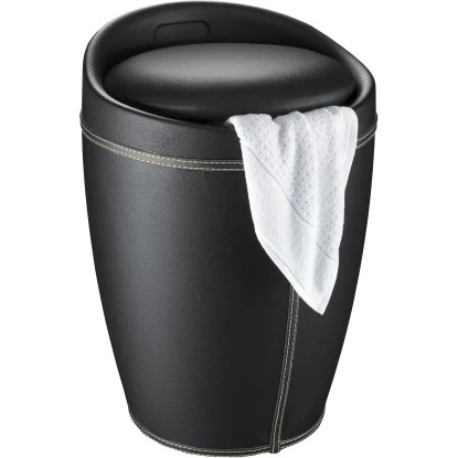 Wenko Hocker Candy Black Lederoptik 50,5 Cm X 36 Cm X 36 Cm 4 Wenko Hocker Candy Black Lederoptik 50,5 Cm X 36 Cm X 36 Cm – Bild 2