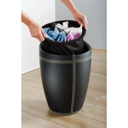 Wenko Hocker Candy Black Lederoptik 50,5 Cm X 36 Cm X 36 Cm 6 Wenko Hocker Candy Black Lederoptik 50,5 Cm X 36 Cm X 36 Cm – Bild 4