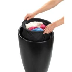 Wenko Hocker Candy Black Matt Mit Wäschesack Kunststoff (ABS) 36 X 50.5 X 36 Cm 7 Wenko Hocker Candy Black Matt Mit Wäschesack Kunststoff (ABS) 36 X 50.5 X 36 Cm -Wenko 69626 sb freisteller de 03