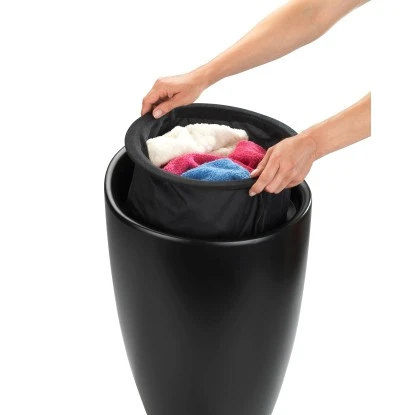 Wenko Hocker Candy Black Matt Mit Wäschesack Kunststoff (ABS) 36 X 50.5 X 36 Cm 5 Wenko Hocker Candy Black Matt Mit Wäschesack Kunststoff (ABS) 36 X 50.5 X 36 Cm – Bild 3
