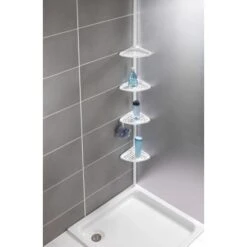 Wenko Teleskop-Regal Opal Stahl Weiß Lackiertes Metall 19,5 X 85-250 X 26 Cm