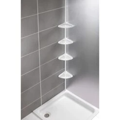 Wenko Teleskop-Regal Opal Stahl Weiß Lackiertes Metall 19,5 X 85-250 X 26 Cm -Wenko 69712953 sb ambiente de 06