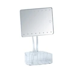 Wenko LED-Standspiegel Mit Organizer Trenno Kunststoff 17 X 36 X 12.5 Cm Weiß -Wenko 75818 sb freisteller de 05