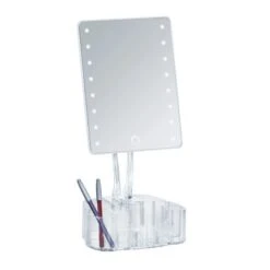 Wenko LED-Standspiegel Mit Organizer Trenno Kunststoff 17 X 36 X 12.5 Cm Weiß -Wenko 75818 sb freisteller de 10