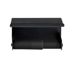 Wenko Toilettenpapierhalter Mit Ablage Classic Plus 14 X 10 X 14 Cm Schwarz -Wenko 79045 sb freisteller de 04