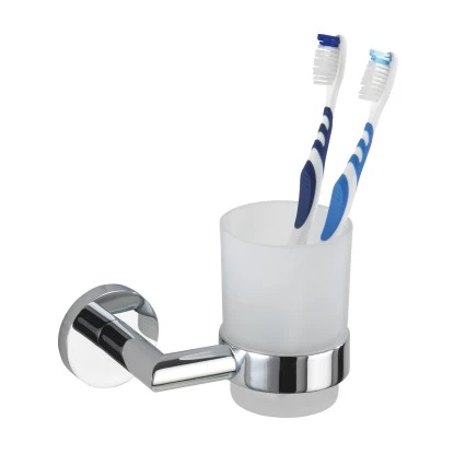 Wenko Power-Loc Zahnputzbecherhalter Revello Messing 13 X 9,5 X 9,5 Cm Chrom 4 Wenko Power-Loc Zahnputzbecherhalter Revello Messing 13 X 9,5 X 9,5 Cm Chrom – Bild 2