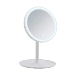 Wenko LED Kosmetik-Standspiegel Turro 16.5 X 16.5 Cm ø 18 Cm Kunststoff Weiß -Wenko 80379 sb freisteller de 05