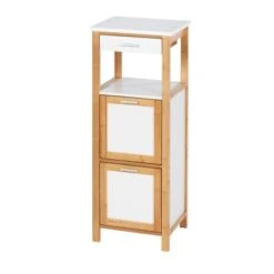 Wenko Regal Finja Aus Bambus Mit 2 Ablagen 34 X 89 X 30 Cm Braun -Wenko 82335 sb freisteller de 03