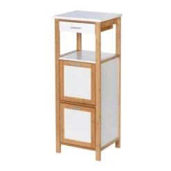 Wenko Regal Finja Aus Bambus Mit 2 Ablagen 34 X 89 X 30 Cm Braun -Wenko 82335 sb freisteller de 10