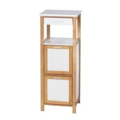 Wenko Regal Finja Aus Bambus Mit 2 Ablagen 34 X 89 X 30 Cm Braun -Wenko 82335 sb freisteller de 12