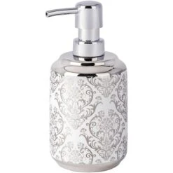 Wenko Seifenspender Barock Keramik Silber-Weiß