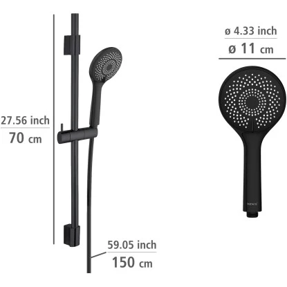 Wenko Brauseset Watersaving Schwarz 11 Wenko Brauseset Watersaving Schwarz – Bild 9